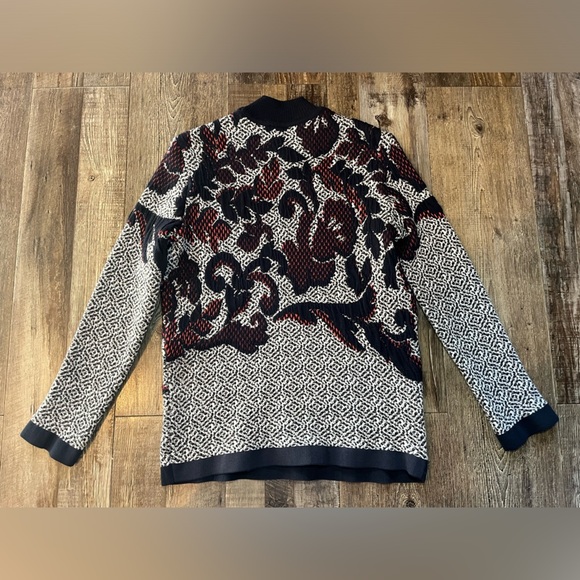 Tory Burch Intarsia Floral Heavy Wool Blend Sweater Size XS - Picture 6 of 6